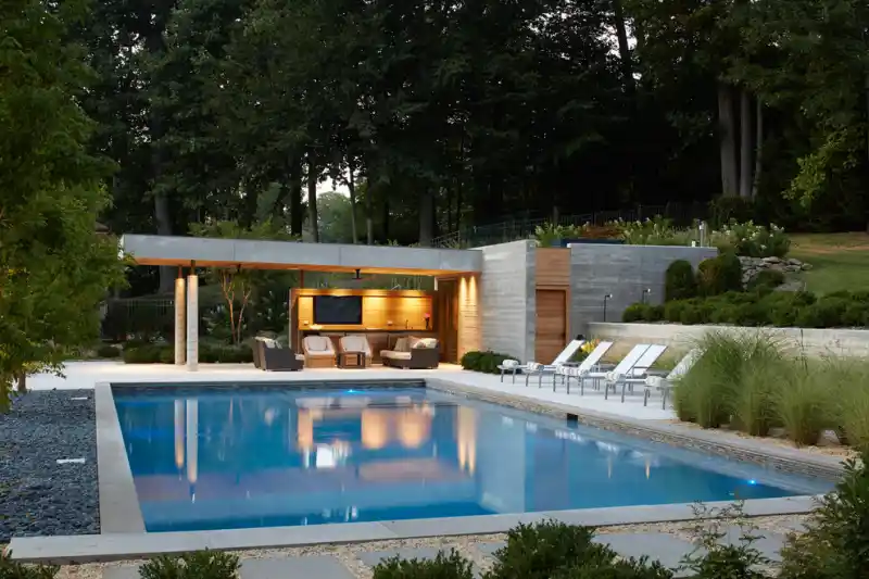 Remodeled swimming pool and tile details
